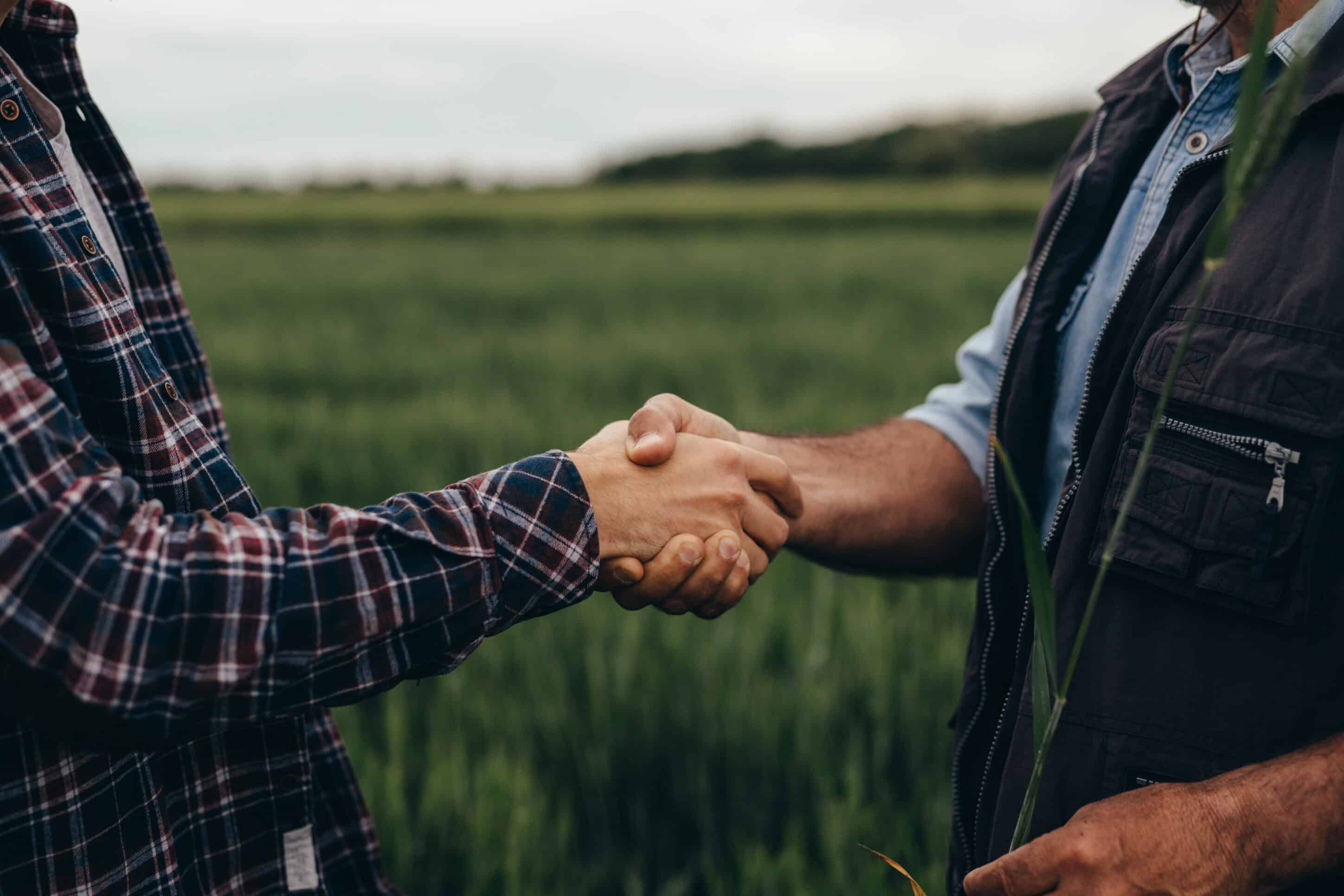 Farmer shaking hands