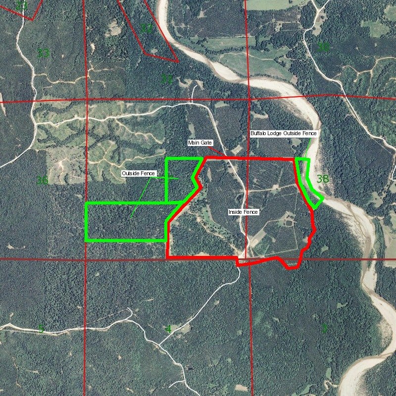 Aerial showing inside outsdie fence 2